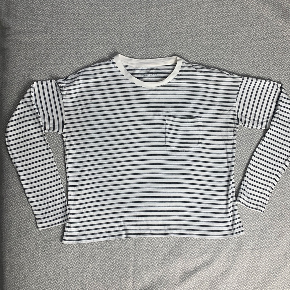 Everlane Striped Boxy Long Sleeve Tee